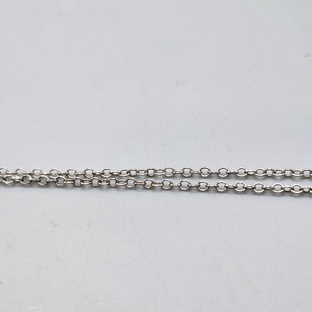 JWBR Sterling Silver 925 Pendant Necklace Floating Halo Blue Stone Accent 18" - Picture 5 of 10